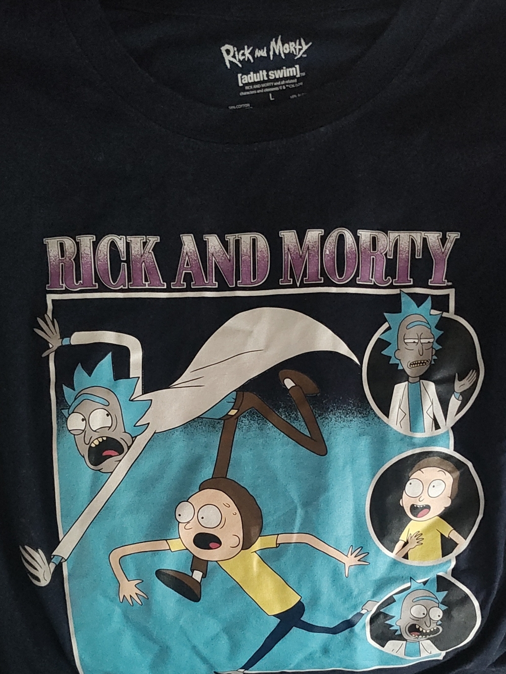 Rick and Morty Graphic Tee in Black and Teal